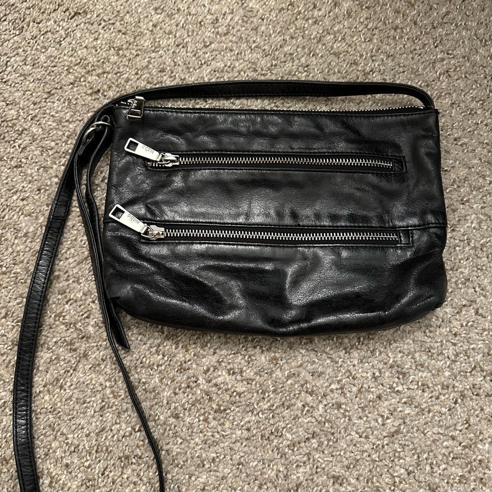 HOBO Black Leather Crossbody Bag